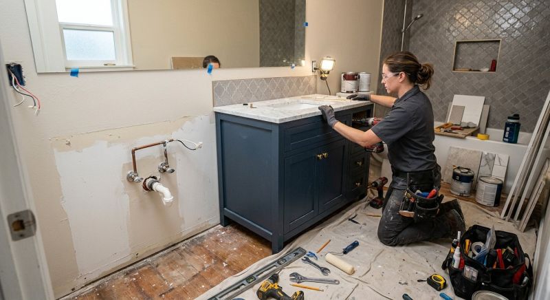 Vanity Cabinet Installation in Kokomo, IN